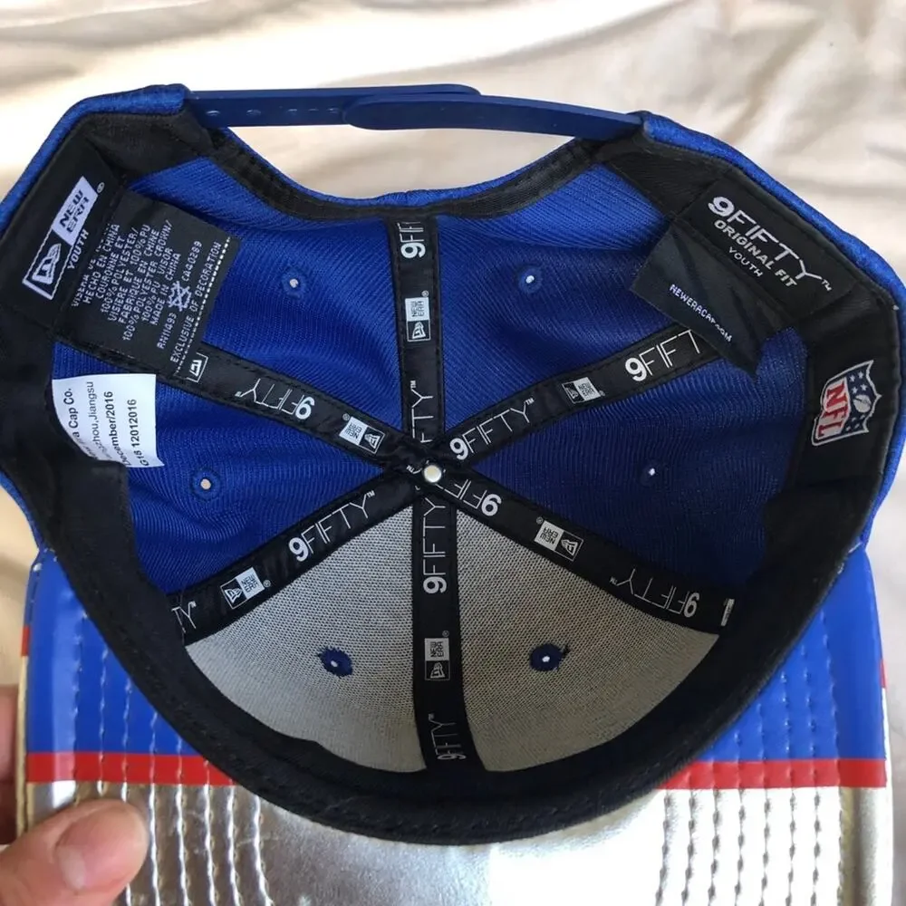New York Giants Snapback Hat New Era Youth Limited Edition NY NFL Metallic READ
